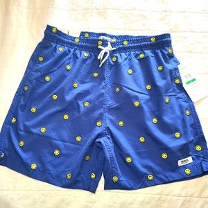 TRUNKS Surf & Swim Co Smiley face swim board shorts sz L NEW